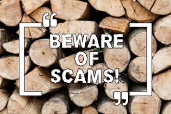 A "beware of scams photo" with words written.