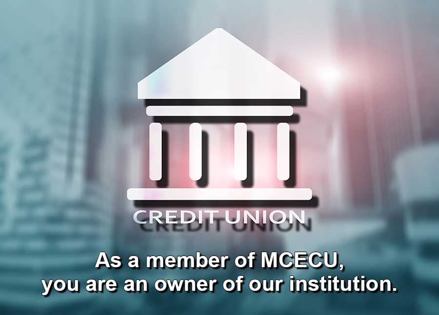 A building drawing with the words Credit Union.