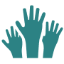 Hands raised icon