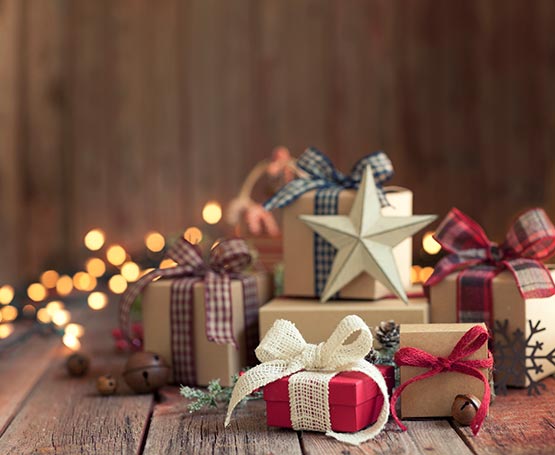 Wrapped presents for Christmas