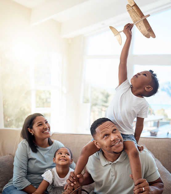 Family spending time together in their house.