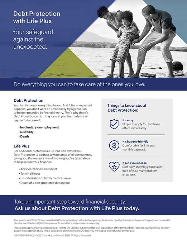 The Debt Protection with Life Plus Brochure.